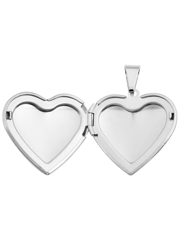 Adeliás Damen Anhänger – Medaillon Gravuranhänger aus Edelstahl in silber