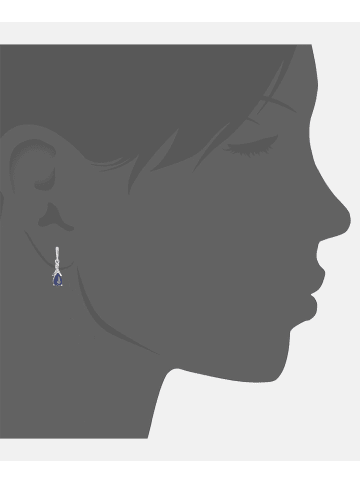 Diamant L'éternel Ohrringe aus 375 Weißgold mit 1.08 Karat Diamant mit Saphir