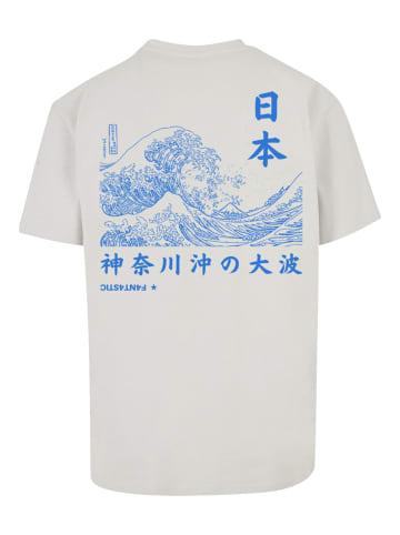 F4NT4STIC Heavy Oversize T-Shirt Kanagawa Welle in lightasphalt