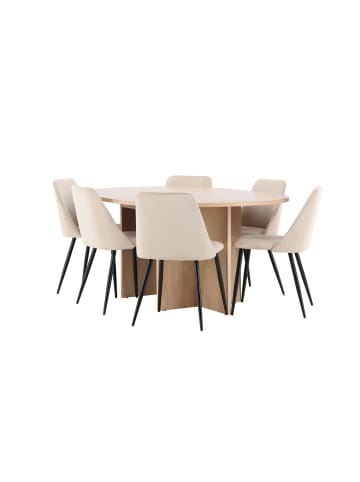 ebuy24 Essgruppe Strada (6-teilig) Whitewash 120 x 120 cm