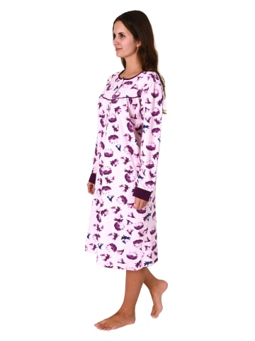 NORMANN Nachthemd langarm Kuschel interlock - 81951 in rosa