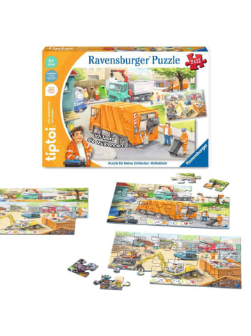 Ravensburger Beschäftigungsspiel Puzzle 12 Teile tiptoi® Puzzle für kleine Entdecker: Müllabfuhr - 2x12 Teile Ab 3 Jahre in bunt