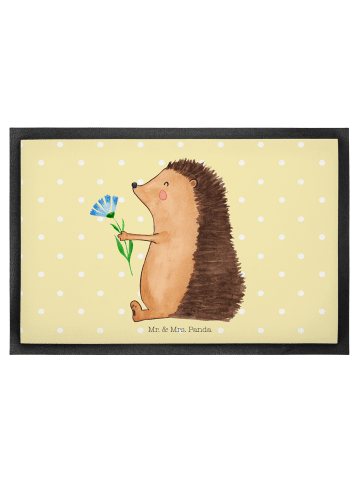Mr. & Mrs. Panda Schmutzmatte Igel Blumen ohne Spruch in Gelb Pastell