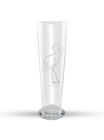 Mr. & Mrs. Panda Weizen Glas Storch ohne Spruch in Transparent