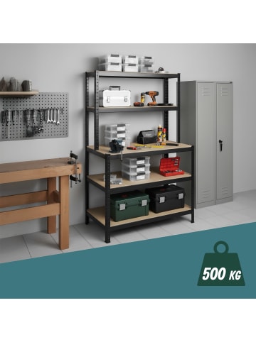 relaxdays Schwerlastregal in Schwarz - (B)100 x (H)180 x (T)60 cm