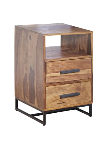 KADIMA DESIGN Moderne Nachtkommode im Industrial-Style, Massivholz- und Metall-Design