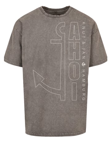 F4NT4STIC Oversize T-Shirt Ahoi Anker Outlines in Asphalt