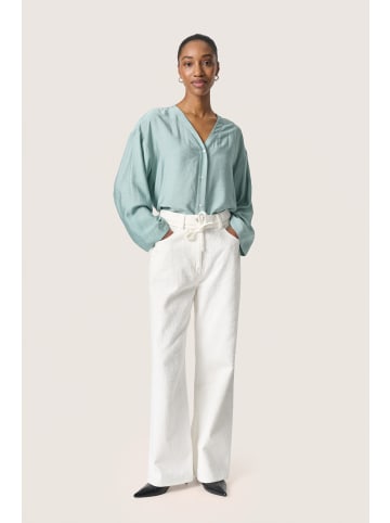 Soaked in Luxury Langarm - Hemd SLLeodora Lockere Passform in Silver Blue