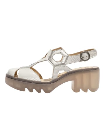 Fly London Sandalen in Weiß/Silber