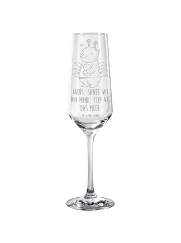 Mr. & Mrs. Panda Sektglas Krebs Astrologie mit Spruch in Transparent