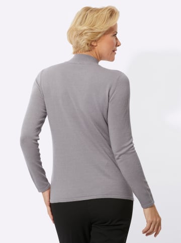 WITT WEIDEN Stehkragenpullover in steingrau-ecru-gemustert