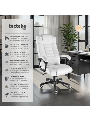 tectake Bürostuhl MAFZ, einstellbare Wippfunktion, weiß