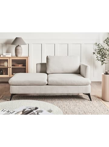 Beliani Chaiselongue SIEVOZ in Beige/Schwarz - (W) 155 x (H) 84 x (L) 85 cm