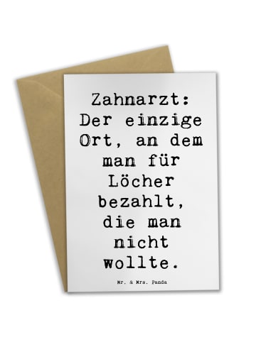 Mr. & Mrs. Panda Klappkarte Spruch Zahnarzt Lochgebühr mit Spruch in Weiß