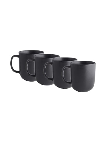 Butlers 4x Tasse mit Henkel 400ml CASA NOVA in Schwarz