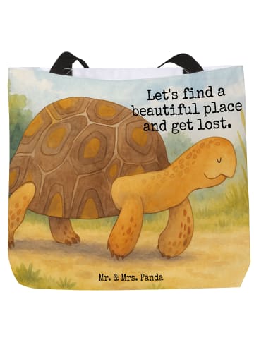 Mr. & Mrs. Panda Tote Bag Schildkröte MHerzieren Design mit Spruch in Weiß