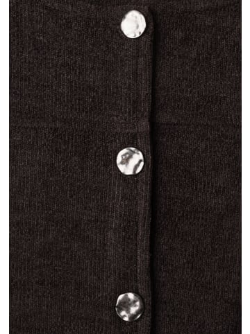 Street One Kurze Jacke mit Rundhals und Deko-Knöpfen in Black Coffee
