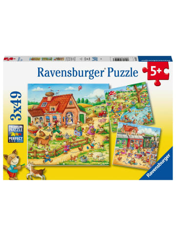 Ravensburger Ravensburger Kinderpuzzle - Ferien auf dem Land - 3x49 Teile Puzzle für...