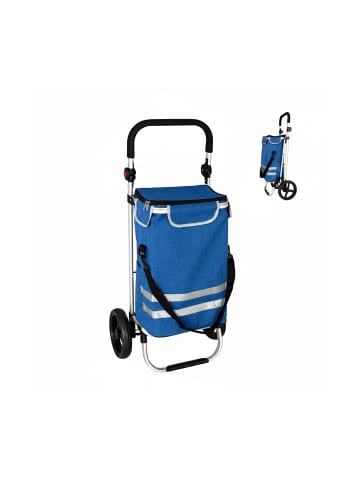 relaxdays Einkaufstrolley in Blau - 45 l