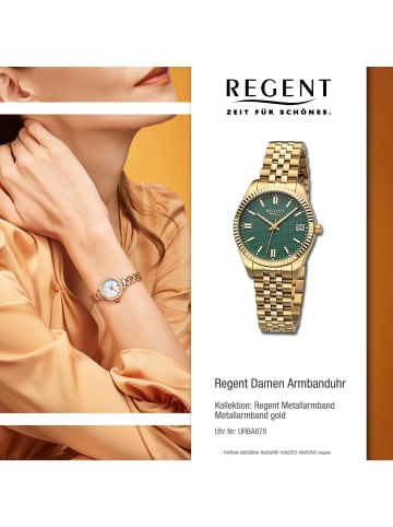 Regent Armbanduhr-Analog gold mittel (ca. 34mm) Regent Metallarmband