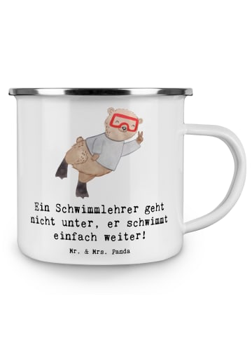 Mr. & Mrs. Panda Trinkbecher Schwimmlehrer Motivation mit Spruch in Weiß