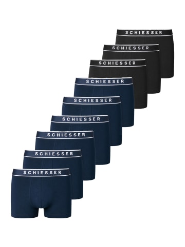 Schiesser Retro Short / Pant 95/5 Organic Cotton in Dunkelblau / schwarz