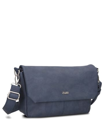 Zwei Mademoiselle M60 - Umhängetasche 33 cm (cord-mocca) in nubuk-blue