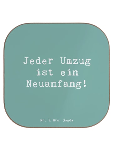 Mr. & Mrs. Panda Bierdeckel Spruch Umzug Neuanfang mit Spruch in Meeresbrise
