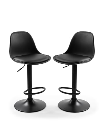 relaxdays 2x Barhocker in Schwarz - (H)83–103 x Ø 38 cm