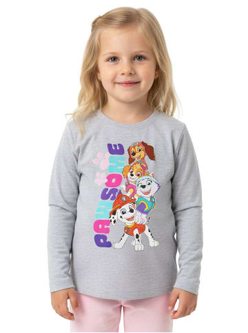 Paw Patrol Paw Patrol Schlafanzug PAWSOME Pyjama Set Langarm Oberteil mit Hose in grau/rosa