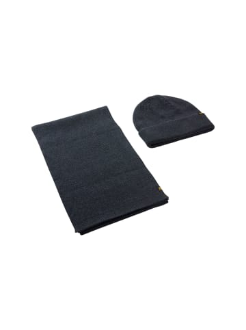 Camel Active Geschenkbox mit Mütze und gestricktem Schal in Navyblau