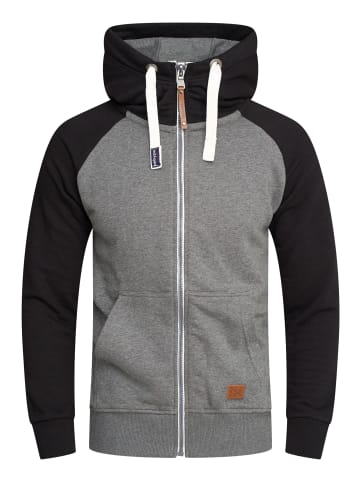 behype Sweatjacke - BHDISUK Hoodie Weicher Kapuzenpullover Sweatshirt in Dunkelgrau