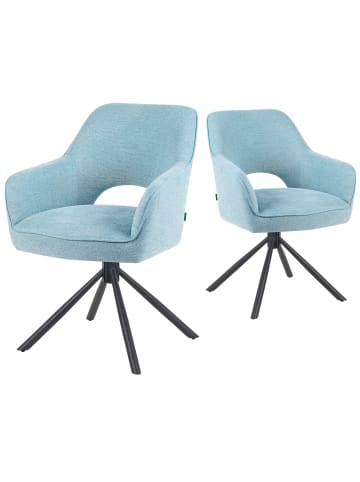 DUBI Möbel 2er-Set: Drehstuhl Mika-Ben in Hellblau - (B)60 x (H)87 x  (T)65 cm