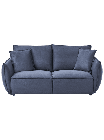 Beliani 3-Sitzer Sofa KUNES in Blau - (W) 190 x (H) 82 x (L) 92 cm