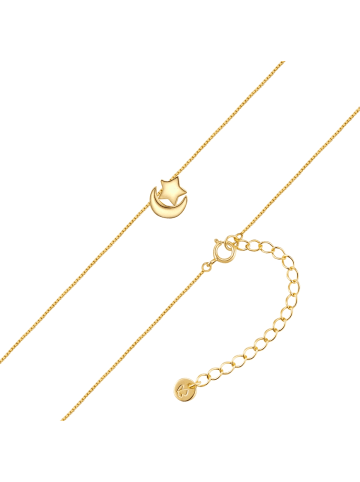 Glanzstücke München Kette Mond/Stern aus Sterling Silber in gelbgold