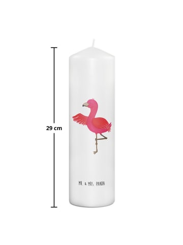 Mr. & Mrs. Panda Kerze Flamingo Yoga ohne Spruch in Weiß