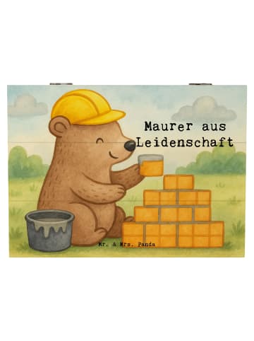 Mr. & Mrs. Panda Geschenkbox Maurer Leidenschaft Design mit Spruch in Weiß