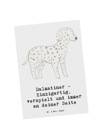 Mr. & Mrs. Panda Postkarte Dalmatiner Freund mit Spruch in Weiß