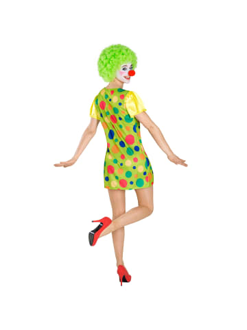 tectake Spaßvogel/Komiker, in grün, Gr. L, Kurzes buntes Kleid, Kurze Ärmel