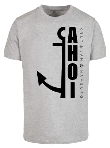 F4NT4STIC T-Shirt Ahoi Anker Crop Knut & Jan Hamburg in grau meliert