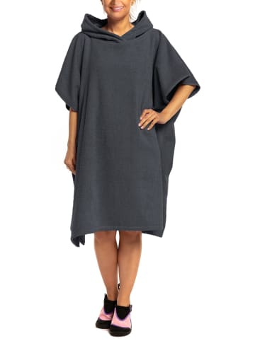 Aquarti Aquarti Damen Herren Badeponcho Frottee in anthrazit