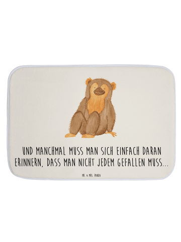 Mr. & Mrs. Panda Duschvorleger Affe mit Spruch in Weiß