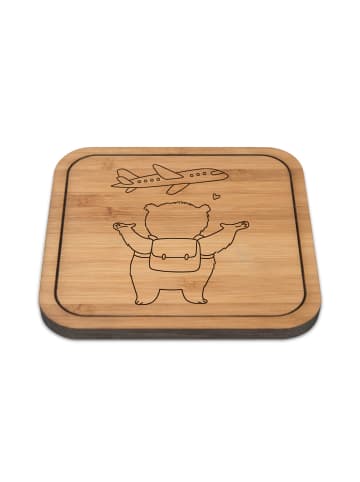 Mr. & Mrs. Panda Coaster Bär Flugzeug ohne Spruch in Transparent