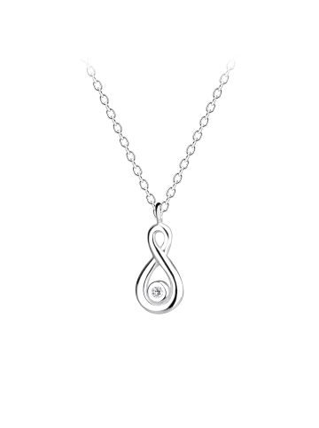 Alexander York Kette mit Anhänger INFINITY mit Zirkonia in 925 Sterling Silber, 2-tlg.