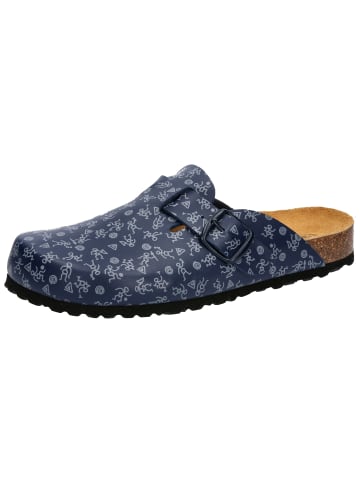 Lico Pantolette "Bioline Clog Print" in Blau