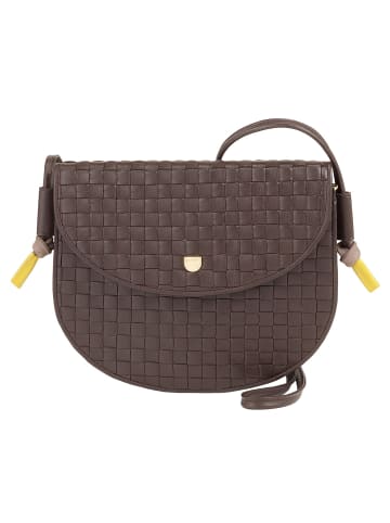 DuDu Skye Umhängetasche Leder 21 cm in coffee brown