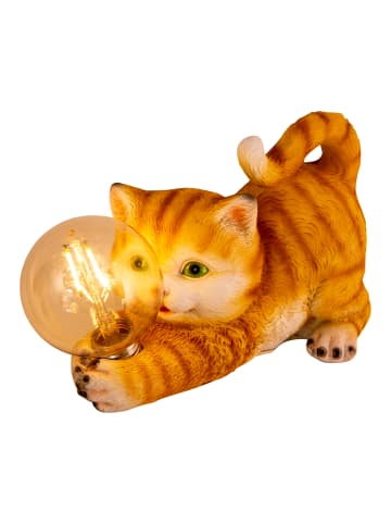 näve LED Solarleuchte "KATZE" in braun - (L)25 cm x (B)11 cm x (H)15 cm