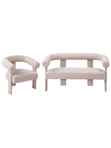 Beliani 2-tlg Sitzgruppe ILBRO in Beige