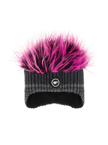 Eisbär Keke Cocker Mütze Wintermütze in Grau-Pink