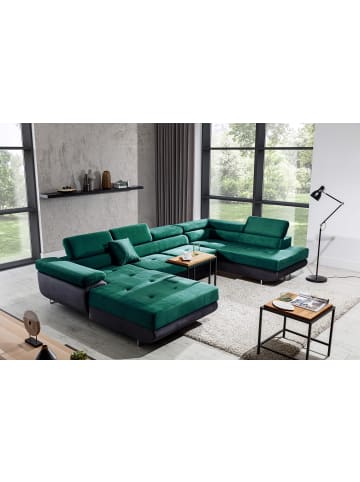 MF Design Rodri Recamiere Rechts in Flaschengrün -  (L) 202 x (B) 345 x (H) 90 cm